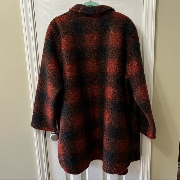 ➕ Ava & Viv Plaid Sherpa Coat Women’s Plus Size 2x - Picture 6 of 7